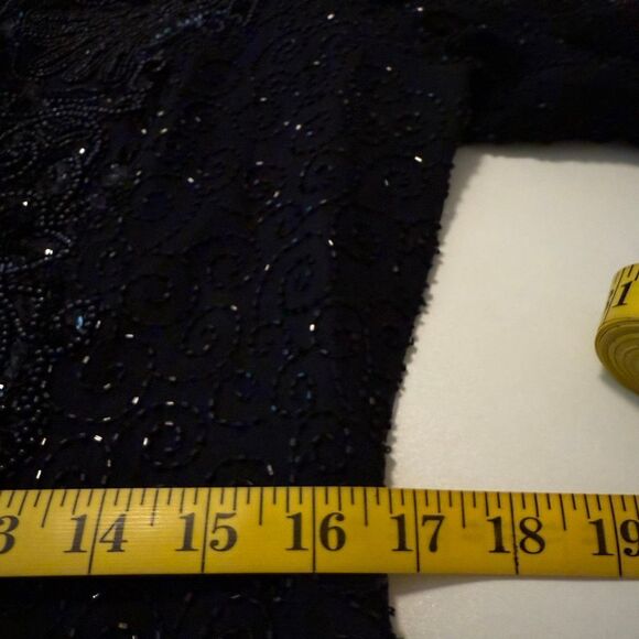 Vintage Niteline Della Roufogali Black Silk Beaded Evening Jacket Size S - Picture 11 of 16